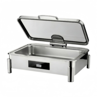 Ensemble de réchauds électriques pour buffet en acier inoxydable 304 pour restaurants, hôtels et traiteurs, capacité de 9 L, plage de température de 85 à 100 °C