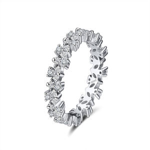 Großhandel Fine Jewelry Zirkonia Ewigkeit Cz Steinringe Versprechen für Frauen Sterling Silber Ring - Product Image 1