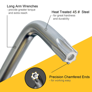 Clé Torx en L T6-T50 avec trou central, clé Torx de sécurité anti-effraction pour vis de sécurité étoilées - Product Image 6