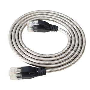 Anti roedor Slim UTP Cat.6A Cable <span class=keywords><strong>de</strong></span> parche RJ45 red Cable <span class=keywords><strong>de</strong></span> conexión <span class=keywords><strong>de</strong></span> acero inoxidable SUS 304 blindado - Product Image 2