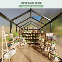 Serre de jardin 6x8 pieds en gros, kit de serre autoportante avec structure en aluminium pour jardin extérieur, patio, cour arrière