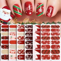 Autocollants pour ongles de Noël en gros, autocollants pour ongles rouges, autocollants pour ongles auto-adhésifs pour Noël