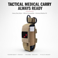 Torniquete de Emergencia con Bolsa Molle y Tijeras para Trauma, Kit de Control de Hemorragias, Supervivencia al Aire Libre, EMS