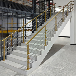 עיצוב מודרני 304 נירוסטה צינור מרובע מעקה מעקה מדרגות העמסה עצמית רכבת מלונות עבור בתי חרושת - Product Image 2