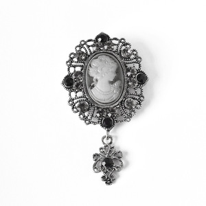 Baroque ovale camée <span class=keywords><strong>broche</strong></span> <span class=keywords><strong>broche</strong></span> rétro résine reine tête pendentif dame broches bijoux pour femmes cadeau - Product Image 4