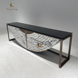 <span class=keywords><strong>Mesa</strong></span> de consola de lujo moderna de gama <span class=keywords><strong>alta</strong></span> de diseño italiano Marco de acero inoxidable Entrada Pasillo <span class=keywords><strong>Mesa</strong></span> de consola de mármol - Product Image 3