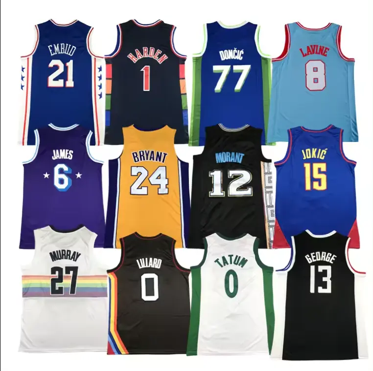 Cổ Chất Lượng Cao Thêu Bóng Rổ Jersey Nbaing Người Đàn Ông Của Đào Tạo Jersey Bóng Rổ