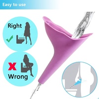 Cangkir Urinal silikon portabel dapat digunakan kembali untuk wanita corong jamlalu lintas untuk buang air kecil wanita pembersih feminin Yang Ramah perjalanan