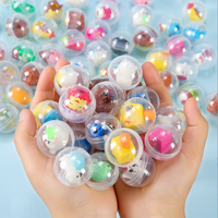 Cápsulas de Plástico PET Totalmente Transparentes de 28 mm para Máquinas Expendedoras, 100 Unidades, Juguetes Kawaii Educativos para Máquinas Expendedoras