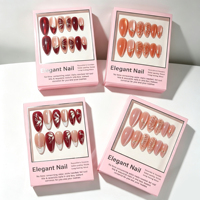 Lot de 12 faux ongles œil de chat rouges, vente en gros, ongles à presser en acrylique doré 3D, taille moyenne, couverture complète avec colle