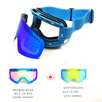 OEM Logo personnalisé de haute qualité Lunettes de ski pour adultes anti-buée Snowboard avec cadre en plastique