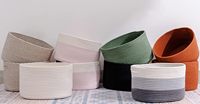 KUYUE Paniers de rangement tressés durables et respectueux de la peau pour placard, décoration de chambre pour l'organisation des jouets, en corde et coton, fabrication artisanale