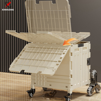 Boîte de rangement pliable en plastique de haute qualité Xinhang, chariot pliable en plastique d'extérieur, chariot de courses pliable multifonctionnel en plastique