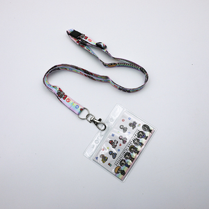 Custom Clear PVC Card Bag School Student Card Sleeve Cartoon Anime Card Sleeve with Adjusted <b>Buckle</b> Closure Lanyard - Product Image 3