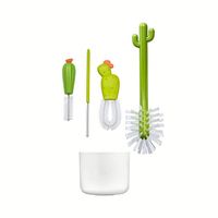 Ensemble de brosses de nettoyage pour bouteilles d'eau avec manche en bois de cactus pour les couvercles de tasses, les espaces et les biberons