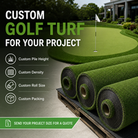 Gazon artificiel synthétique haute densité pour putting green de golf, pour entraînement en intérieur et en extérieur sur les terrains de golf