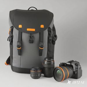 Sac à dos pour appareil photo en cuir imperméable avec logo personnalisé, vente en gros d'usine BSCI, sac à dos de voyage pour appareil photo reflex numérique - Product Image 6