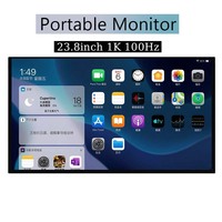 Moniteur portable fin et léger de 23,8 pouces FHD 100Hz IPS 16:10 avec haut-parleurs intégrés, Type-C, pour PC/ordinateur portable/téléphone, garantie 3 ans