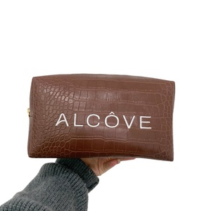 Portable Women PU Leather <b>Makeup</b> Bags Hot Sale Embroidery Logo Ladies Cosmetic Bag Crocodile <b>Storage</b> Bag <b>for</b> Travel - Product Image 1