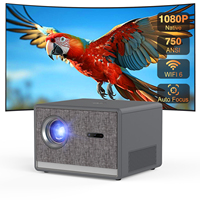 Proyector LED Inteligente Android CR53 4K GTV con Enfoque Automático, 7500 Lúmenes, Portátil, para Cine en Casa y Uso en Exteriores