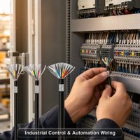 Kabel Terlindung Multi Inti Berlapis Kawat 4 6 10+ Inti Pelindung Foil Tembaga Terjalin Selubung PVC 300V Konduktor Tembaga Kabel Sinyal Kontrol