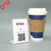 Table de restaurant personnalisée en acrylique à code QR pour médias sociaux avec menu NFC pour usage public