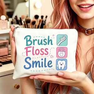 Trousse de Toilette Imprimée Dents et Brosse à Dents pour Maman, Filles, Amies, Ados – Cadeau Idéal pour Voyages, Anniversaires – Sac Cadeau pour Femmes - Product Image 2