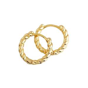 Descuento por Tiempo Limitado 70% Pendientes de Plata de Ley S925 con Oro de 18K y Circonitas Geométricas para Mujer, Joyería de Moda Colleen - Product Image 1