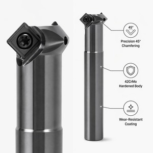 Fresa de Bisel Indexable de 45 Grados Serie SP con Insertos de Carburo SPMG Reemplazables, Herramienta de Fresado CNC para Centro de Mecanizado de Precisión OEM - Product Image 3