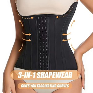 Ceinture gainante pour femme, maintien ferme, noire, à agrafes, respirante, non tissée, 1 pièce, toutes saisons - Product Image 3