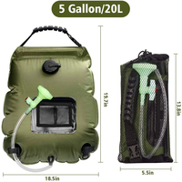 Vente directe du fabricant : Sacs de douche solaires de camping 20L (5 gallons), chauffe-eau solaire portable pour camping, chauffage naturel en extérieur