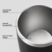 Mug Kopi Dinding Ganda Stainless Steel Vakum Terisolasi dengan Tutup Anti Cipratan untuk Penggunaan Sehari-hari di Kantor dan Rumah