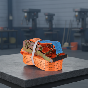 สายรัดโพลีเอสเตอร์แบบมีตัวล็อคอัตโนมัติ 9T ได้รับการรับรองมาตรฐาน GS พร้อมด้ามจับอะลูมิเนียมแบบยืดหดได้  ตะขอรูปตัว S ป้องกันสนิม  ใช้งานหนัก สำหรับรถบรรทุก  พร้อมรหัสสีระบุ - Product Image 1