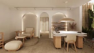 Diseño Interior de Salón de Uñas de Alta Gama, Estación Personalizada, Mostrador de Madera para Peluquería, Decoración Moderna para Salón de Belleza - Product Image 2