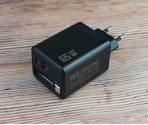 65W GaN Charger with Retractable Cable USB C US EU AU UK <b>Plugs</b> Wall Charger Block for All Phones - Product Image 3