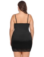 Nouveauté : Lingerie sexy européenne et américaine, nuisette sans manches en dentelle, grande taille, en polyester, coupe fourreau, pour femmes rondes.