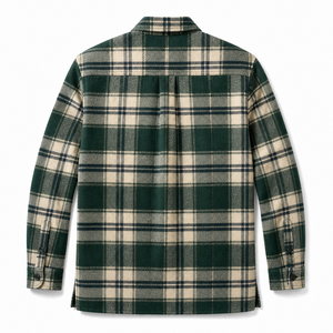 Chemise en flanelle à carreaux pour homme, manches longues, col rabattu, décontractée, automne, tissée, 100% coton, double brossage, respirante, anti-plis - Product Image 2