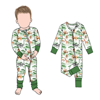 Combinaison-pyjama bébé Little Glow Kids, motif animaux mignons, en bambou, haute qualité, tendance, très vendue