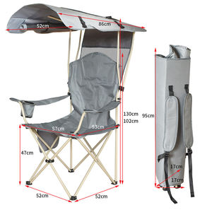 كرسي خفيف للغاية قابل للطي خارجي مسند ذراع محمول للصيد قابل للطي كرسي تخييم مع مظلة - Product Image 2