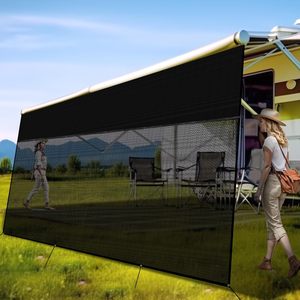 Auvent de protection solaire noir pour camping-car avec fermeture éclair 9' X 17'3\" 600D Oxford Haut & Bas en maille Kit complet pour remorque/camping-car - Product Image 1