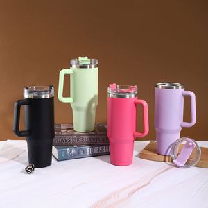 40oz H1.0 Handle <b>Travel</b> Car Tumbler Stainless Vacuum <b>Mug</b> Lid Straw Non-Slip ODM Custom Design - Product Image 2