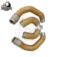Tubo de Escape Directo SS304 de HT Performance Car Parts para BMW 2018-2023 F90 M5 S63 4.4T con Protector Térmico Dorado
