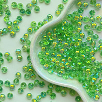 Perles Rondelles en Verre Cristal AB de Haute Qualité YWJC 6mm, Accessoires DIY, Perles Rondelles Facettées en Cristal Éclatant