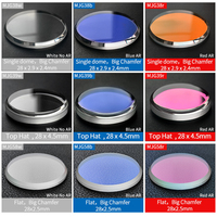 Cristal Mineral de 28 mm Plano/Cúpula Plana/Cúpula Sencilla para Relojes Automáticos de Buceo SKX013 SKX015 MOD, Cristal con Revestimiento AR Azul Rojo, Pieza de Reloj