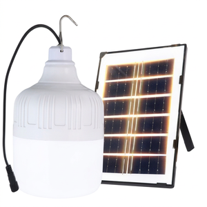 Ampoule LED 120W DC5V-6V solaire rechargeable d'urgence, diamètre 118mm, batterie 1800mA, matériau PP, panneau solaire 3W inclus - Product Image 1