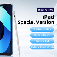 Pena Stylus Magnetik Pintar dengan Fitur Penolakan Sentuhan Telapak Tangan untuk Pad 10/9/8/7/6 Mini 6/5 Air 5/4/3, Pro 11" 3/2/1, Pro 12.9" 6/5/4/3