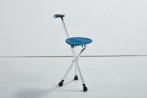 Bastón plegable de Aluminio y Aluminio con asiento Bastón de aluminio para caminar Fácil de llevar Bastón ligero para caminar al aire libre - Product Image 5