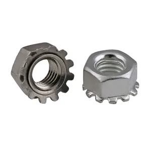 M3M4M5M6M8 4#-40 6#-32 8#-32 K-type Gear K Lock Nuts DIY 304 Stainless Steel Polydentate Hex K Nut