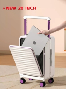 2025 nouveauté grande capacité bagages ouverts avant et latéraux PC <span class=keywords><strong>valise</strong></span> à large poignée <span class=keywords><strong>avec</strong></span> <span class=keywords><strong>chargeur</strong></span> <span class=keywords><strong>USB</strong></span> bagages à main - Product Image 2
