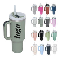 Gobelet isotherme en acier inoxydable de 40 oz avec poignée, revêtement en poudre, tasse à café, gobelet de voyage de 40 oz, vente en gros